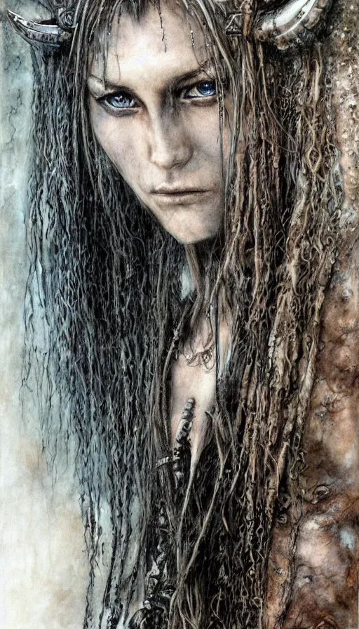 Prompt: portrait of a digital shaman, by luis royo,