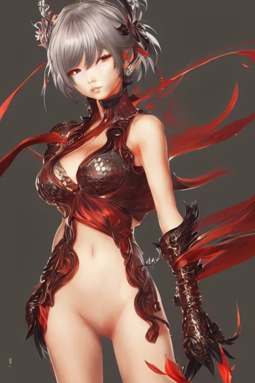 Image similar to a blade and soul concept art of female character on a render by the artist Hyung tae Kim , Jiyun Chae, Joe Madureira, trending on Artstation by Hyung tae Kim, artbook, Stanley Artgerm Lau, WLOP, Rossdraws