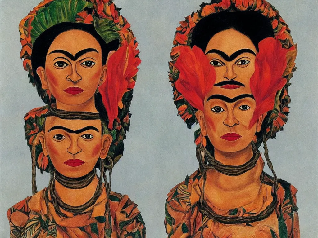 Image similar to Mukujd dance mask. Painting by Beskinski, Frida Kahlo