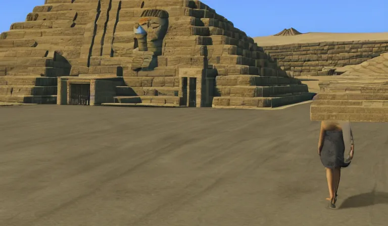 Image similar to GTA clone set in Ancient Egypt, 3DCG, PS2, by Tadanori Yokoo