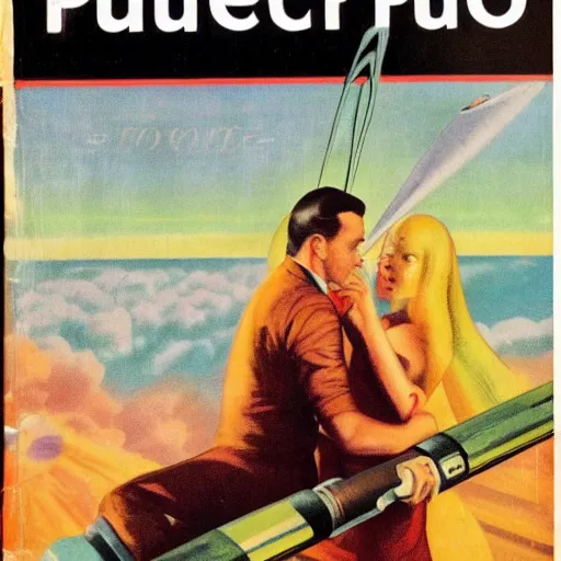 Image similar to pulp paperback novel cover design, science fiction