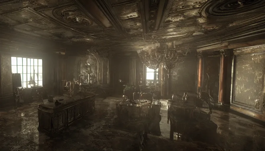 Prompt: Ingame Screenshot of 8k ultra realistic Resident Evil game by H.R. Giger , Rebecca Chambers in a mansion, detailed, cinematic lighting, 4k, hyperrealistic, focused, extreme details,unreal engine 5, cinematic