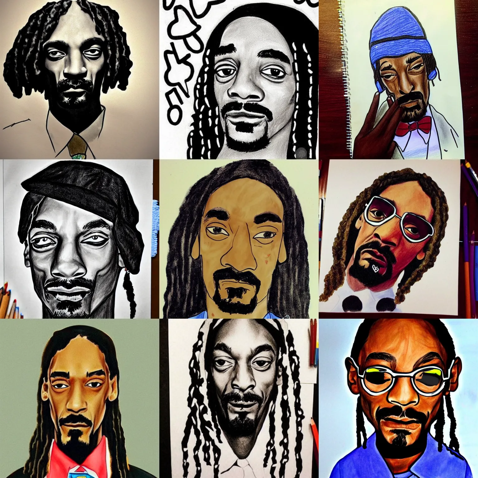 Prompt: a child's drawing of snoop dogg, childrens drawing