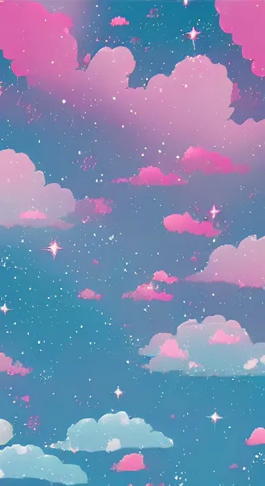 Prompt: pink and blue clouds in space, smooth, cartoonish and simplistic, background artwork, digital art, award winning