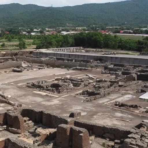 Prompt: archaeologists discover ancient ruins of a walmart in mesoamerica n -4