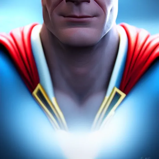 Image similar to Superman as Lex Luthor, digital portrait, artstation, cgsociety, 4k, high detail