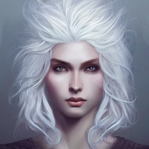 Prompt: god, young, white hair, long hair, intricate, ethereal, highly detailed, sharp focus, artstation, digital painting, by stanley lau and artgerm