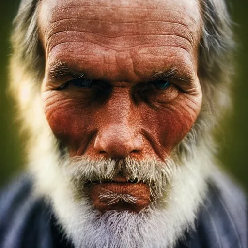 Image similar to portrait of Leo Tolstoy, by Steve McCurry, clean, detailed, award winning
