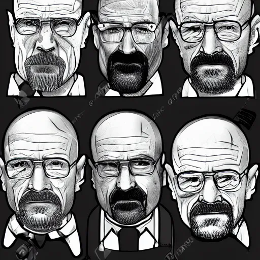 Image similar to walter white character sketches