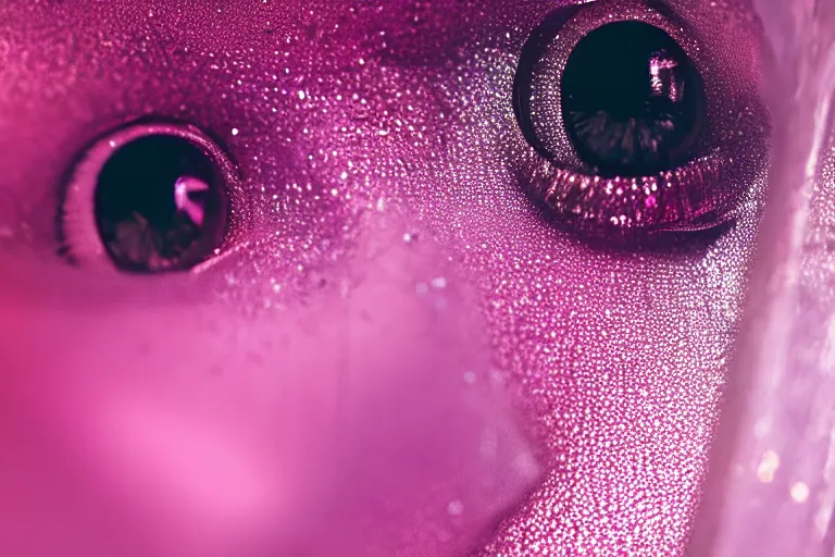 Prompt: pink diamonds fall like tears from her eyes, cinematic lighting, ray tracing, unreal engine 5, photorealistic, 8 k, uhd, extremely detailed, beautiful, elegant, intricate, foggy, golden ratio, medium close - up, perfect composition, dramatic, medium close - up, film still