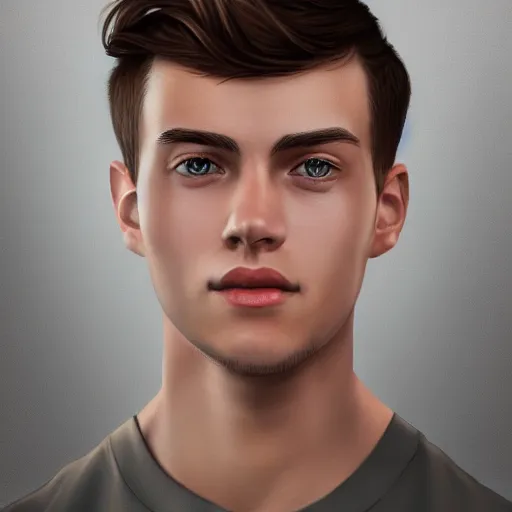 Image similar to a portrait of a handsome young man, highly detailed, digital painting, trending on artstation