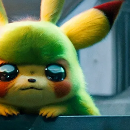 Prompt: a film still of teemo in detective pikachu