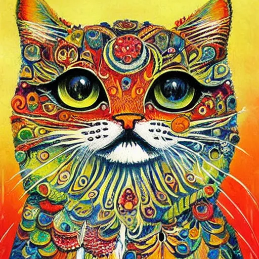 Image similar to a beautiful painting representative of the art style of louis wain