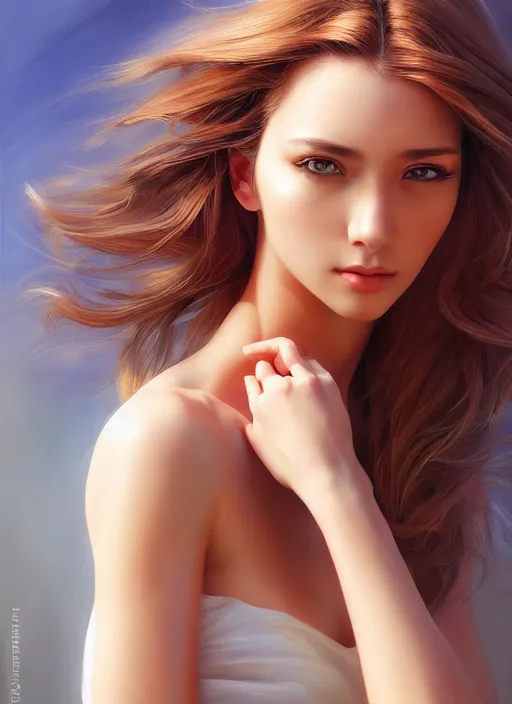 Image similar to photo of a gorgeous young woman in the style of stefan kostic, realistic, sharp focus, 8k high definition, insanely detailed, intricate, elegant, art by stanley lau and artgerm