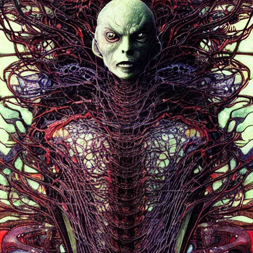 Prompt: a simple concept art portrait of a predatory alien species, an award winning yoshitaka amano digital art, by, james gurney and gerhard richter. art by takato yamamoto. masterpiece, deep colours.