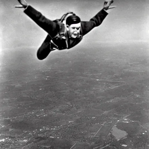 Prompt: hitler as a skydiver