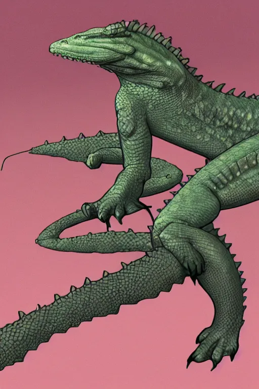 Image similar to lizardman, gray scales, anime, hd,