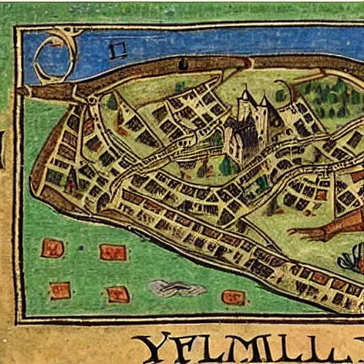 Image similar to medieval map of the town of yelm