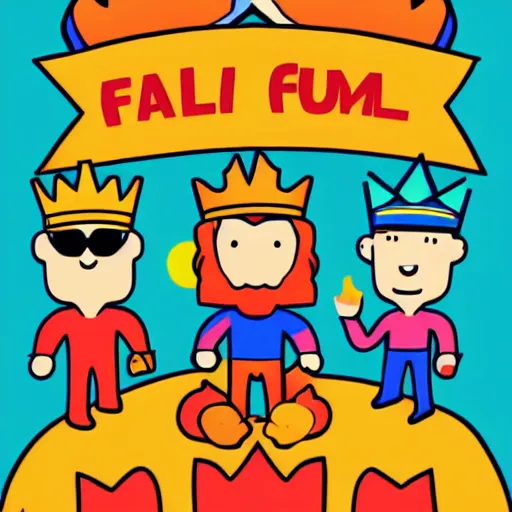 Image similar to fall guys winning a crown illustration