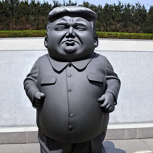 Image similar to statue of morbidly obese donald trump in north korea