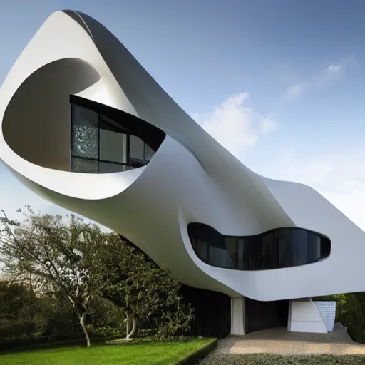 Image similar to house designed by zaha hadid