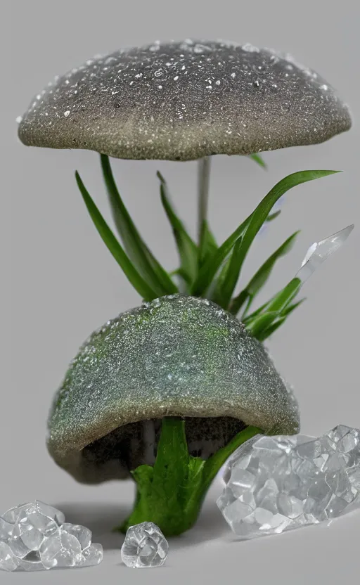 Prompt: a photography of an organic crystal mushroom, photorealistic, 2 4 mm, facebook post