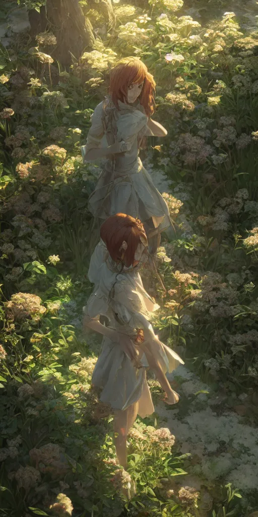 Image similar to a portrait of the emerald herald in the garden, intricate, tone mapped, ambient lighting, highly detailed, digital painting, concept art, sharp focus, by makoto shinkai and akihiko yoshida and wlop