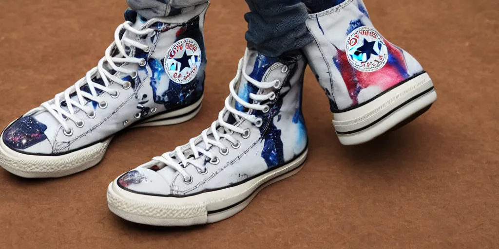 Image similar to planet of Converse sneakers, detailed, photo, 8K