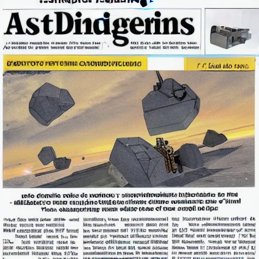 Image similar to newspaper advertisement for asteroid mining equipment