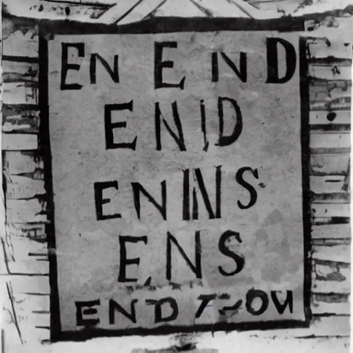 Image similar to 'END TIMES' sign that reads: END TIMES