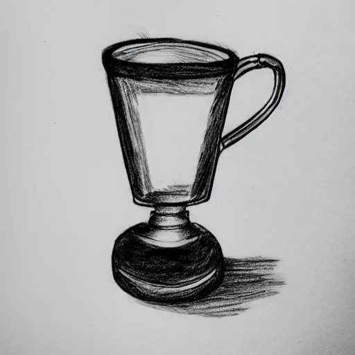 Image similar to simple ink drawing of a crystal chalice