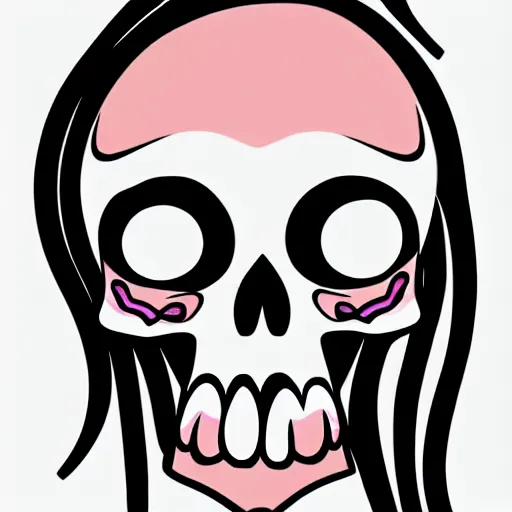 Prompt: illustration of a female skull in the style of Pogo, illustrator