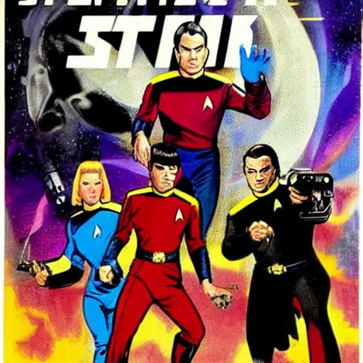 Prompt: star trek in the style of Gene Colan