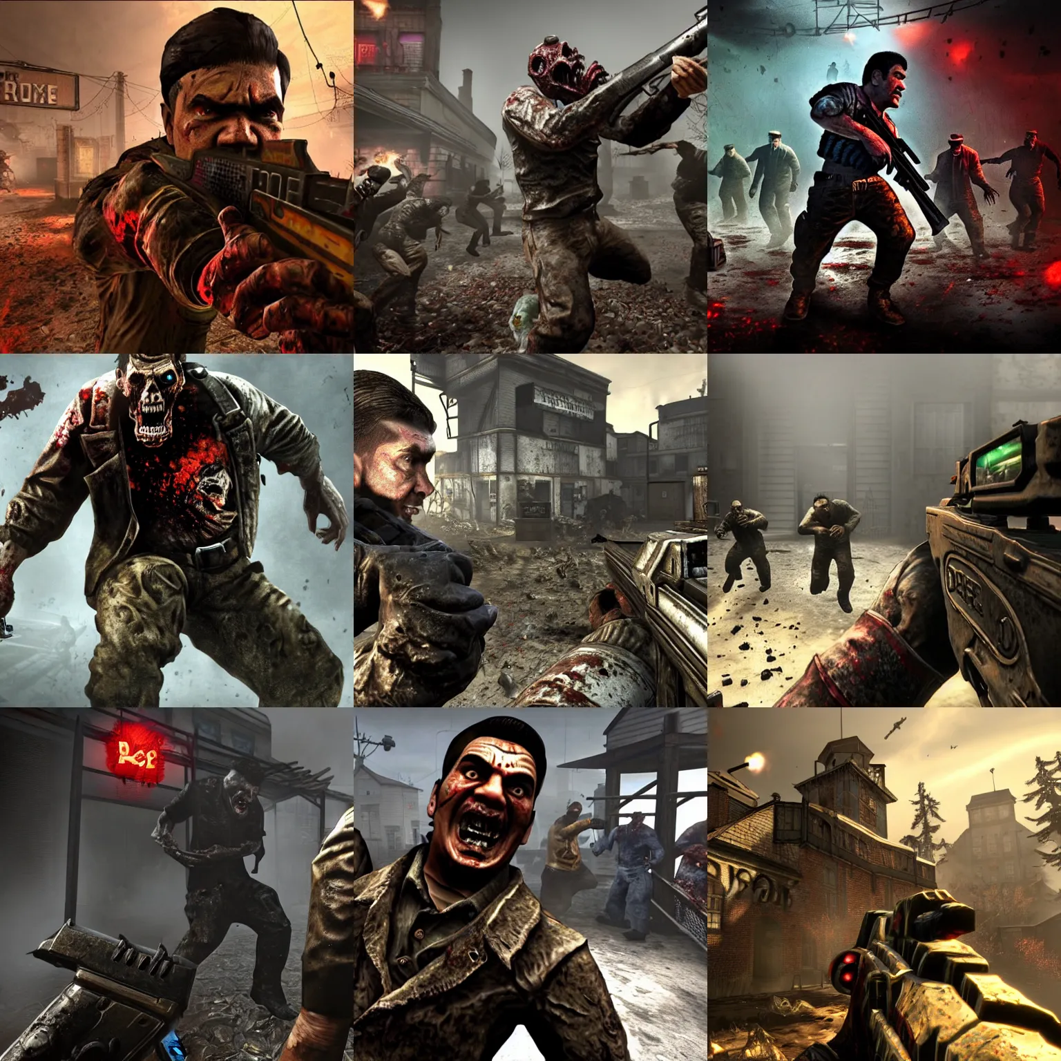 Image similar to der riese, call of duty zombies, george lopez