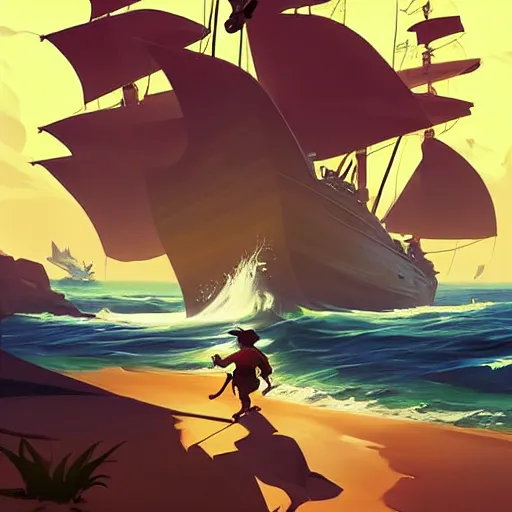 Image similar to painting treasure on sea of thieves game smooth median photoshop filter cutout vector, behance hd by jesper ejsing, by rhads, makoto shinkai and lois van baarle, ilya kuvshinov, rossdraws global illumination