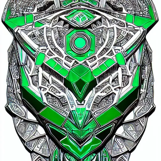 Image similar to glyph gem design intricate, hyper detailed, trending on artstation, green tones, glow