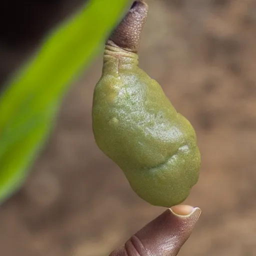 Image similar to a half pear half tardigrade