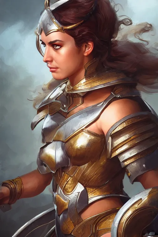 Image similar to amazon valkyrie athena, d & d, fantasy, portrait, highly detailed, headshot, digital painting, trending on artstation, concept art, sharp focus, illustration, art by artgerm and greg rutkowski and magali villeneuve