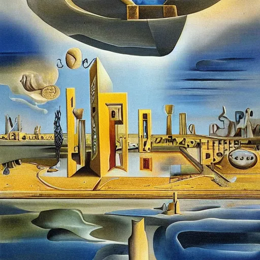 Image similar to utopian city by salvador dali.