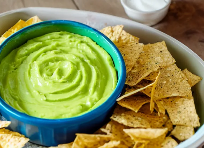 Image similar to nickacado avacado in a tub of melted nacho cheese