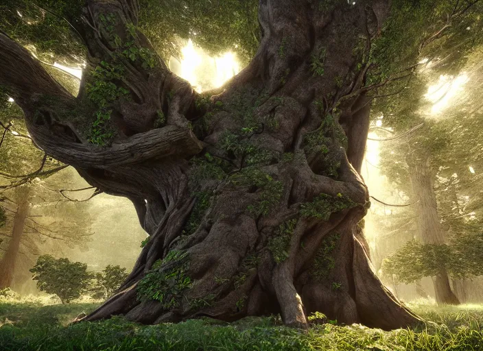 Prompt: huge tree as a rubic cube on a forest, au naturel, hyper detailed, digital art, trending in artstation, cinematic lighting, studio quality, smooth render, unreal engine 5 rendered, octane rendered, art style by pixar and dreamworks and disney and riot