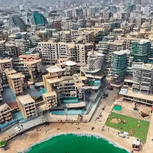 Image similar to drone footage of karachi, high quality, day time