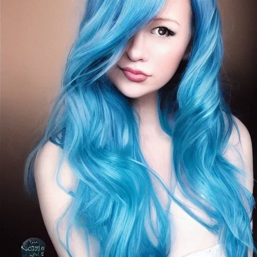 Image similar to WLOP, blue hair