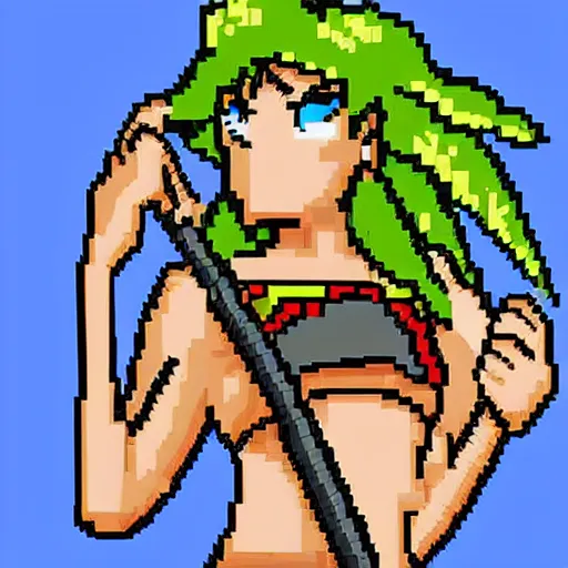 Create a 32x32 pixel art of anime