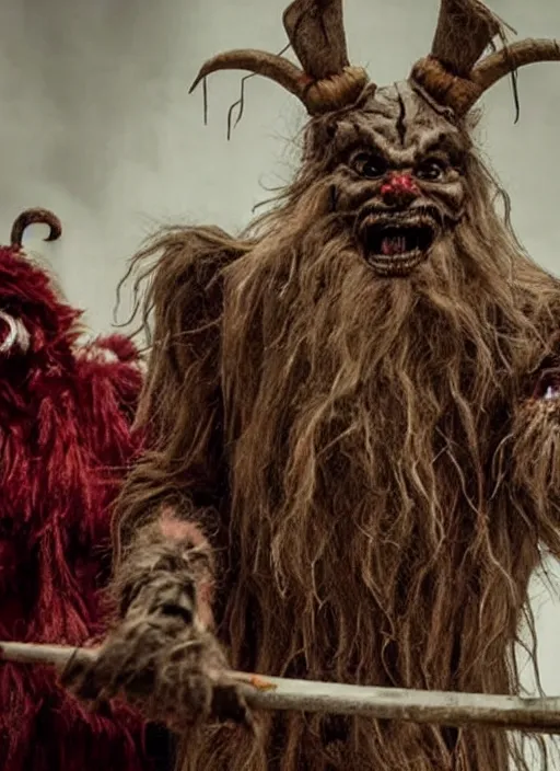 Image similar to a wicket terrifying version of krampus, horror movie release in 2 0 2 3,