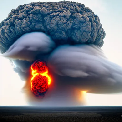 Image similar to nuclear bomb explosion that looks like the face of dwayne johnson, national geographic photo, 8 k, ultra detailed