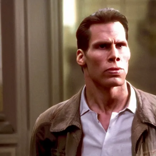 Image similar to Live Action Still of Jerma in Die Hard, real life, hyperrealistic, ultra realistic, realistic, highly detailed, epic, HD quality, 8k resolution, body and headshot, film still