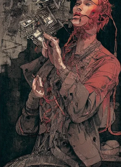 Image similar to karl marx 6 6 9, eun emerging from renaissance italy into a cyberpunk mutiversal realm by conrad roset, nicola samuri, dino valls, m. w. kaluta, jakub rebelka, rule of thirds, seductive look, beautiful