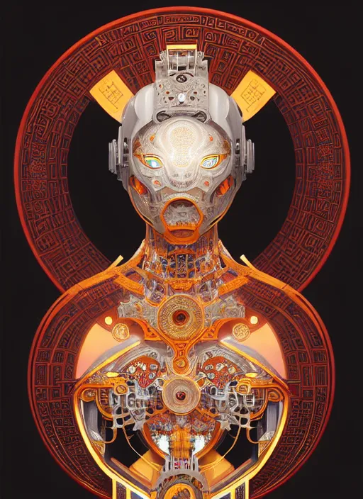 Prompt: symmetry!! portrait of a machine robot, machine face, decorated with chinese opera motifs, intricate, elegant, highly detailed, digital painting, artstation, concept art, smooth, sharp focus, illustration, art by artgerm and greg rutkowski and alphonse mucha, 8 k