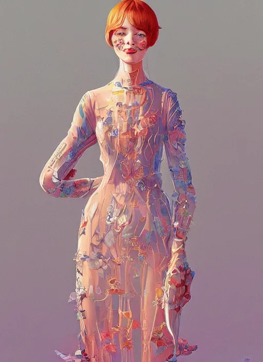 Image similar to girl with transparent dress :: by Martine Johanna and Simon Stålenhag and Chie Yoshii and wlop and Guillermo del toro :: ornate, dynamic, particulate, rich colors, elegant, centered, artstation, smooth, sharp focus, octane render, 3d